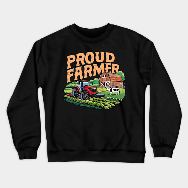 Proud Fermed | Farming love Crewneck Sweatshirt by T-shirt US